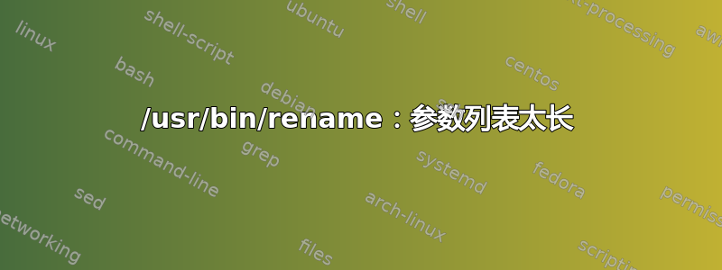 /usr/bin/rename：参数列表太长