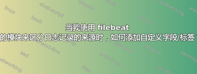 当我使用 filebeat 中的模块来区分日志记录的来源时，如何添加自定义字段/标签？