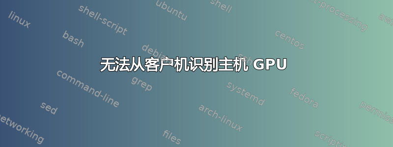 无法从客户机识别主机 GPU