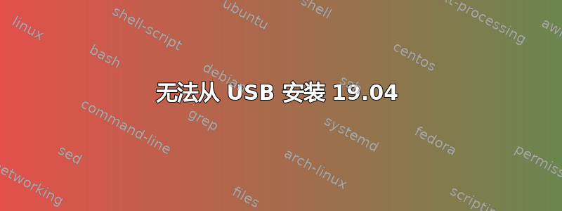 无法从 USB 安装 19.04