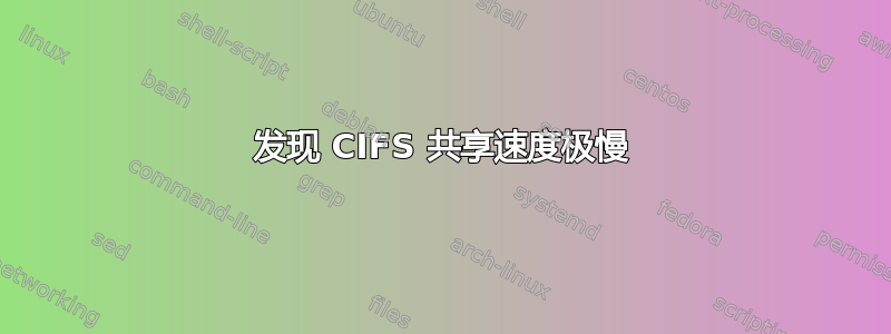 发现 CIFS 共享速度极慢