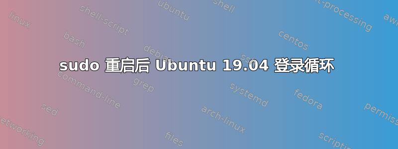 sudo 重启后 Ubuntu 19.04 登录循环