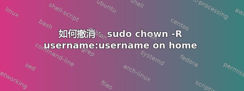 如何撤消： sudo chown -R username:username on home