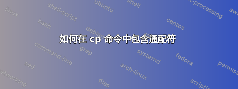 如何在 cp 命令中包含通配符