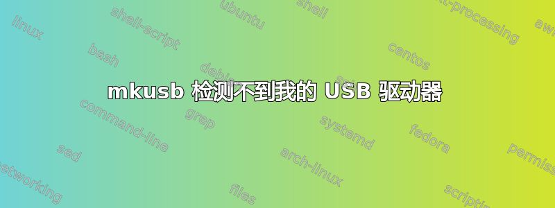 mkusb 检测不到我的 USB 驱动器