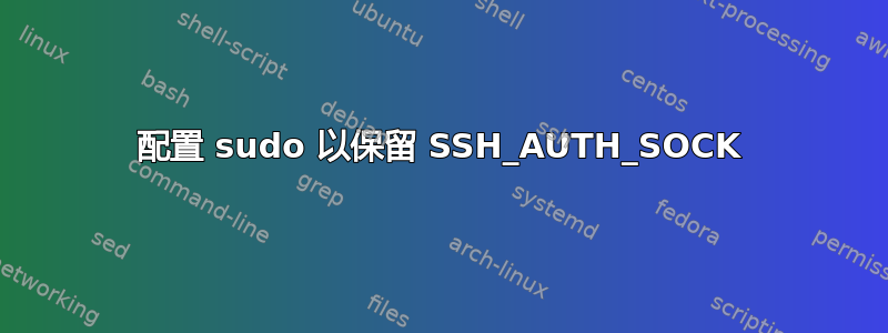 配置 sudo 以保留 SSH_AUTH_SOCK