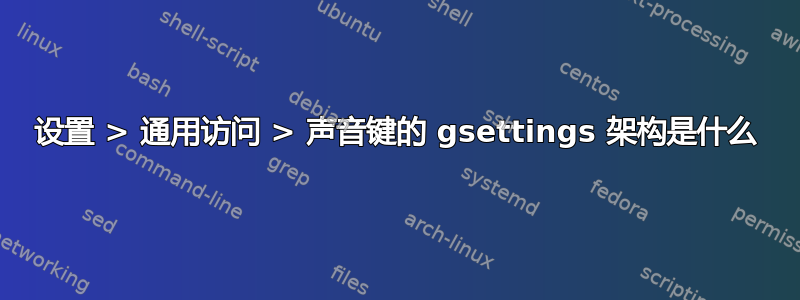 设置 > 通用访问 > 声音键的 gsettings 架构是什么