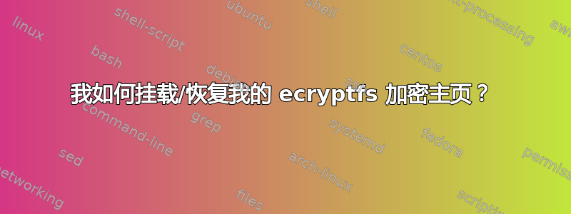 我如何挂载/恢复我的 ecryptfs 加密主页？