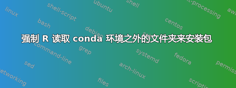 强制 R 读取 conda 环境之外的文件夹来安装包