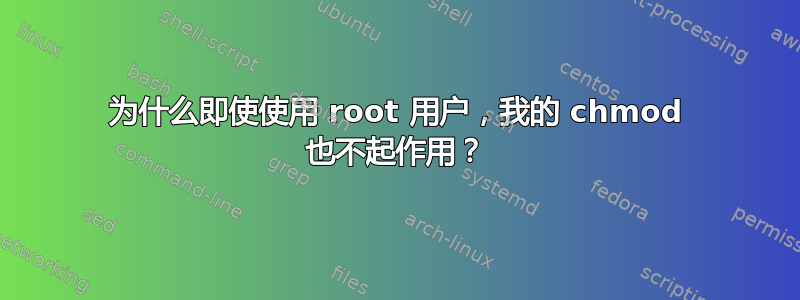 为什么即使使用 root 用户，我的 chmod 也不起作用？