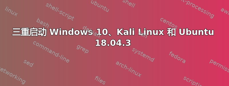 三重启动 Windows 10、Kali Linux 和 Ubuntu 18.04.3