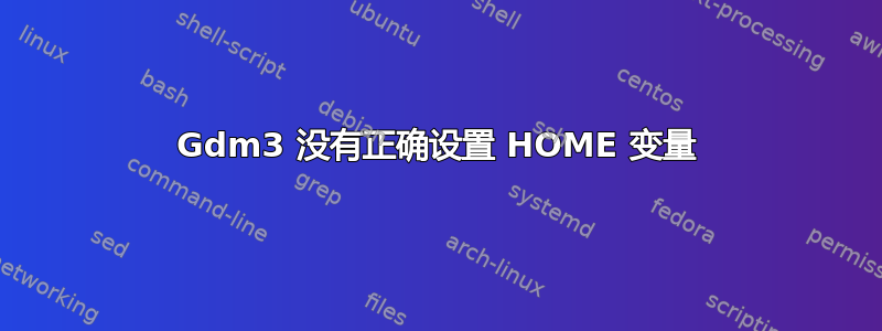 Gdm3 没有正确设置 HOME 变量