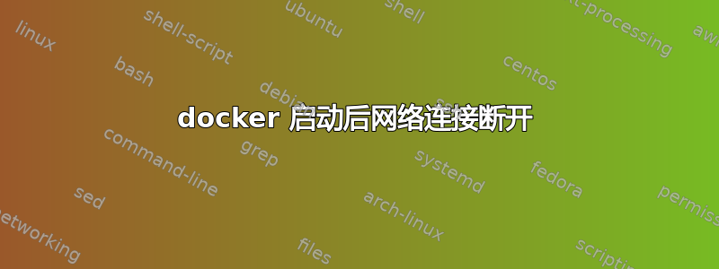 docker 启动后网络连接断开