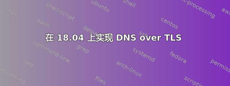 在 18.04 上实现 DNS over TLS