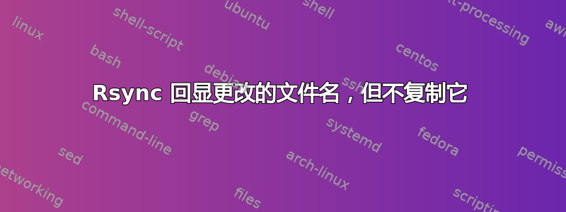 Rsync 回显更改的文件名，但不复制它