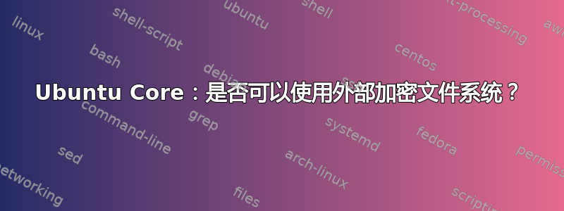 Ubuntu Core：是否可以使用外部加密文件系统？