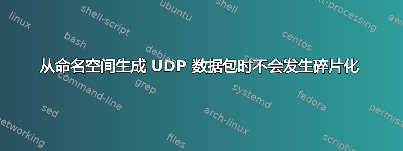 从命名空间生成 UDP 数据包时不会发生碎片化