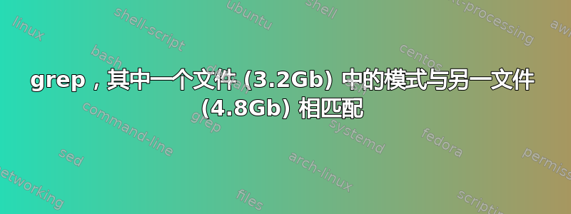 grep，其中一个文件 (3.2Gb) 中的模式与另一文件 (4.8Gb) 相匹配