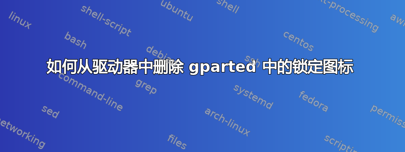 如何从驱动器中删除 gparted 中的锁定图标