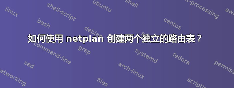 如何使用 netplan 创建两个独立的路由表？