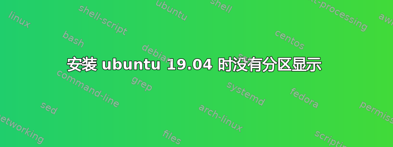 安装 ubuntu 19.04 时没有分区显示