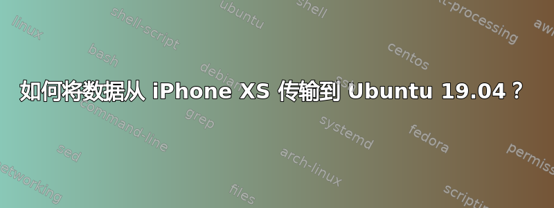 如何将数据从 iPhone XS 传输到 Ubuntu 19.04？