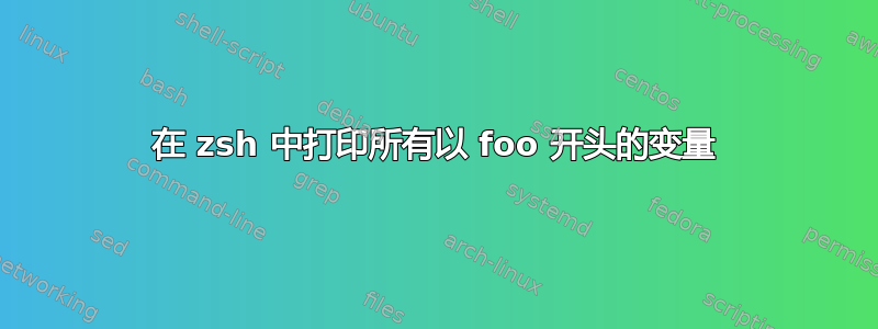 在 zsh 中打印所有以 foo 开头的变量