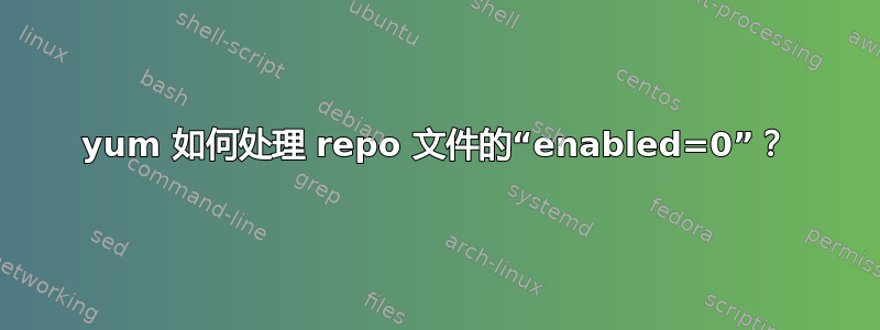 yum 如何处理 repo 文件的“enabled=0”？