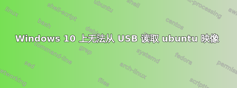 Windows 10 上无法从 USB 读取 ubuntu 映像