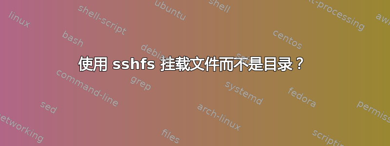 使用 sshfs 挂载文件而不是目录？