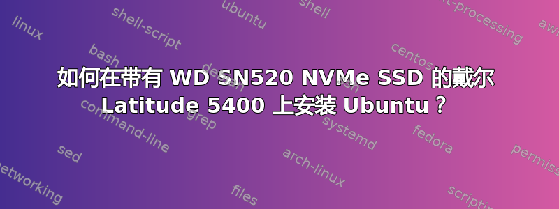 如何在带有 WD SN520 NVMe SSD 的戴尔 Latitude 5400 上安装 Ubuntu？