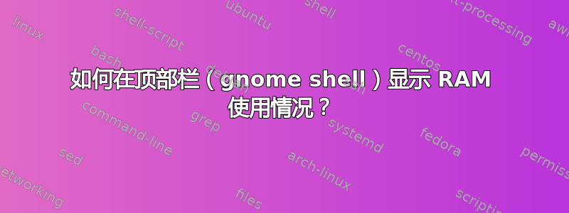 如何在顶部栏（gnome shell）显示 RAM 使用情况？