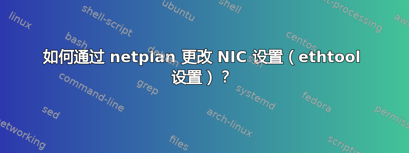 如何通过 netplan 更改 NIC 设置（ethtool 设置）？