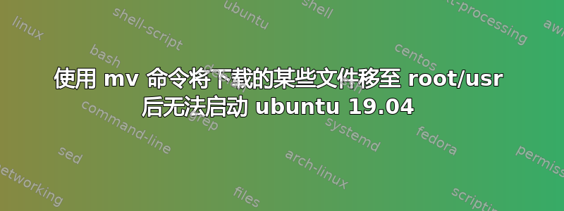 使用 mv 命令将下载的某些文件移至 root/usr 后无法启动 ubuntu 19.04