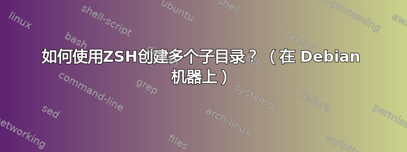 如何使用ZSH创建多个子目录？ （在 Debian 机器上）