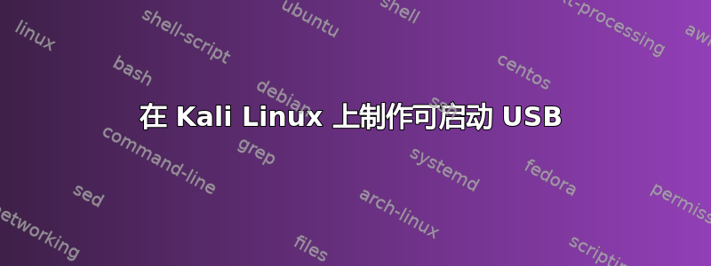 在 Kali Linux 上制作可启动 USB