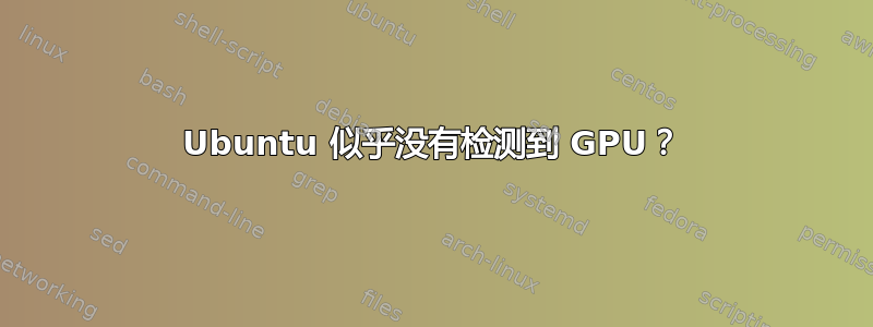 Ubuntu 似乎没有检测到 GPU？