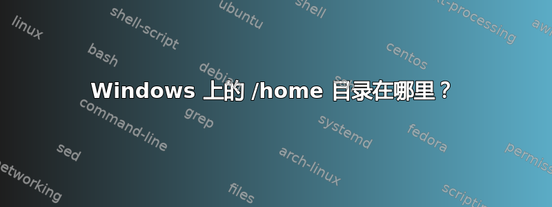 Windows 上的 /home 目录在哪里？