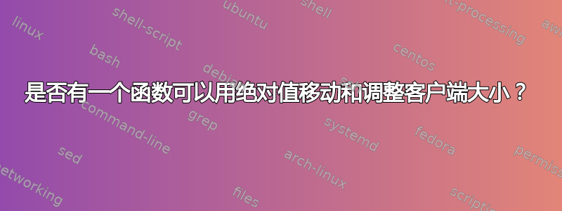 是否有一个函数可以用绝对值移动和调整客户端大小？