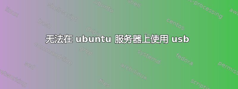 无法在 ubuntu 服务器上使用 usb