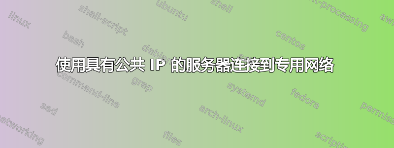 使用具有公共 IP 的服务器连接到专用网络