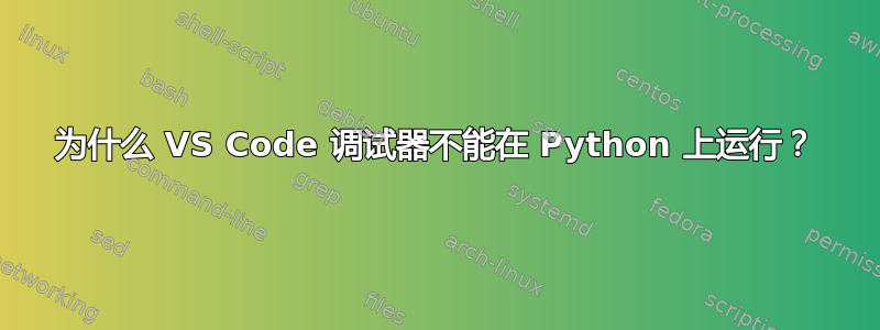 为什么 VS Code 调试器不能在 Python 上运行？