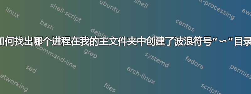 如何找出哪个进程在我的主文件夹中创建了波浪符号“〜”目录