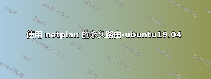 使用 netplan 的永久路由-ubuntu19.04