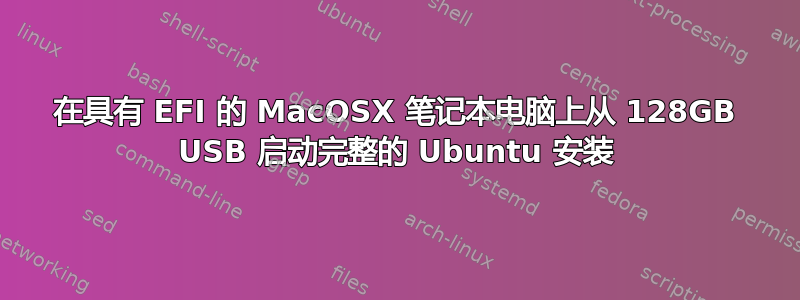 在具有 EFI 的 MacOSX 笔记本电脑上从 128GB USB 启动完整的 Ubuntu 安装