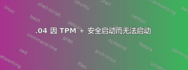 19.04 因 TPM + 安全启动而无法启动