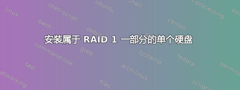 安装属于 RAID 1 一部分的单个硬盘