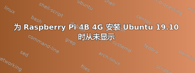 为 Raspberry Pi 4B 4G 安装 Ubuntu 19.10 时从未显示