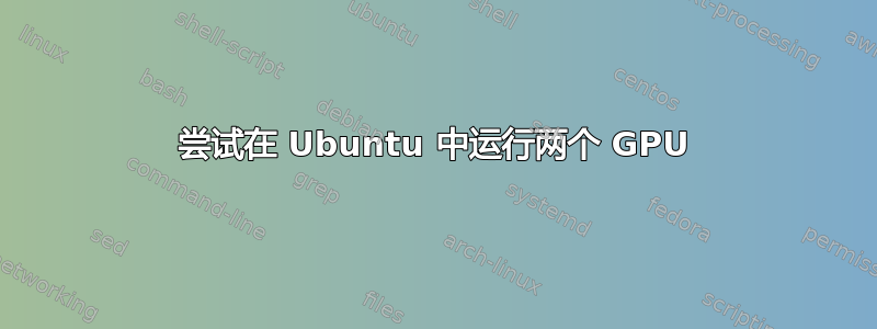 尝试在 Ubuntu 中运行两个 GPU