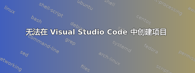 无法在 Visual Studio Code 中创建项目